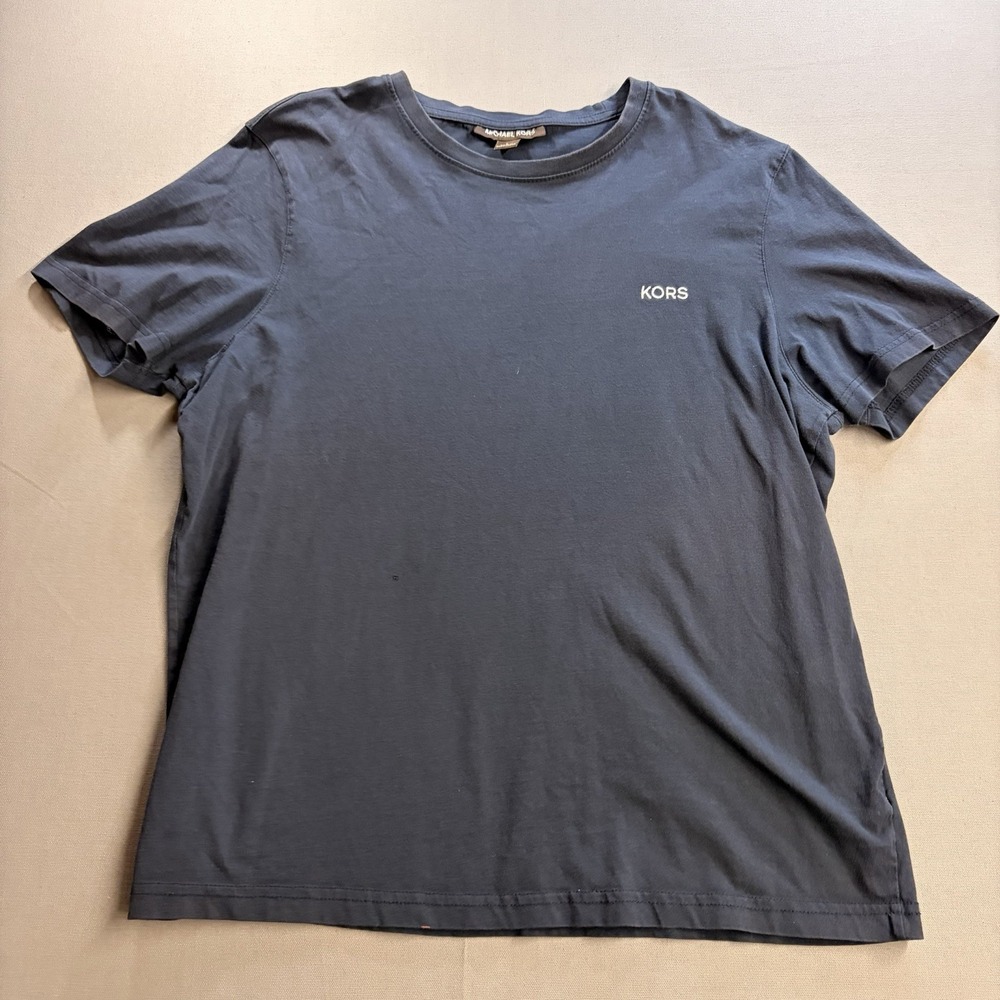 Michael Kors Mens T Shirt Large Blue KORS Logo Short Sleeve Tee